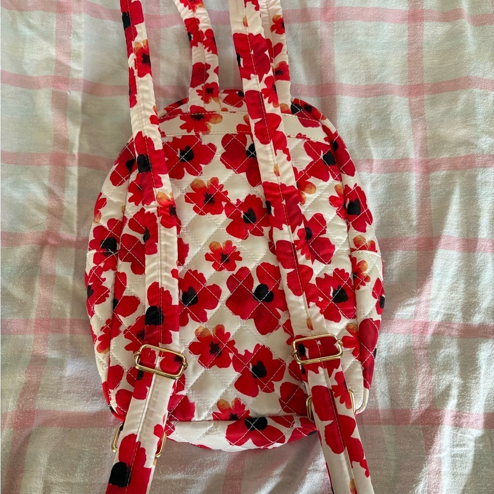 Nanette Lepore Red and White Floral mini Backpack - Picture 3 of 6